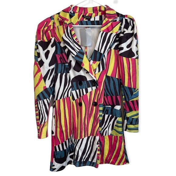 CQ BY CQ Colorful Zebra Print Retro Jacket Blazer.Size S - Picture 9 of 16